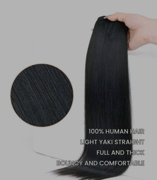 Yaki Straight Black Clip In Extensions