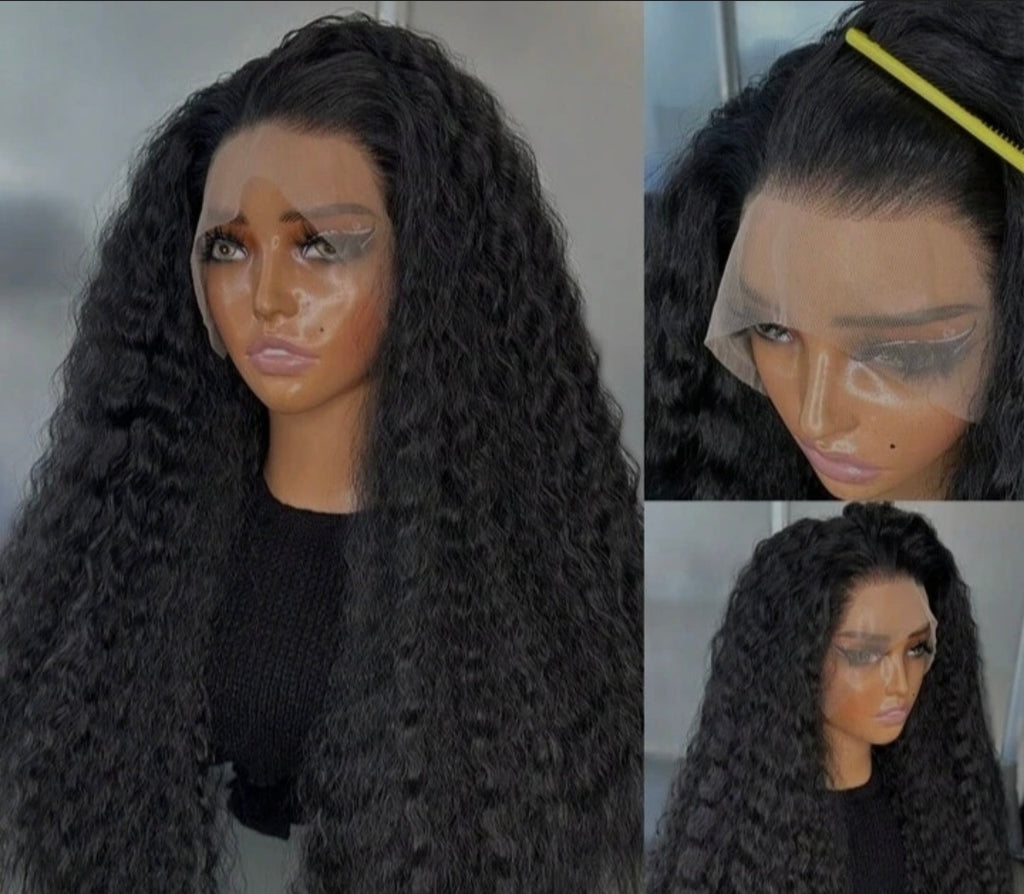 Long Wavy Water Kanekalon Heat Resistant Wig - Human Blend